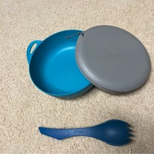 Sea to Summit Turquoise Bowl and Navy Spork Set